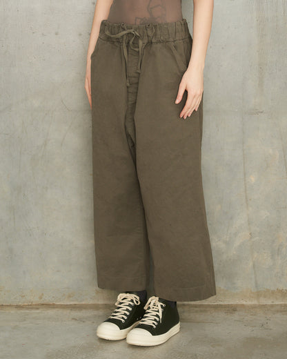 Sage Wide Cropped Trousers