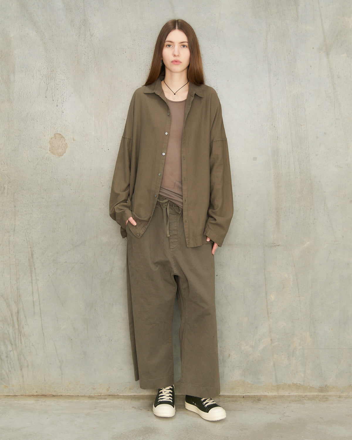 Sage Wide Cropped Trousers