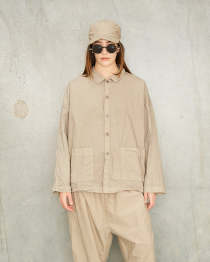 Stone Cotton Over-Shirt
