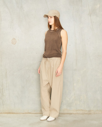 Stone Relaxed Cotton Trousers