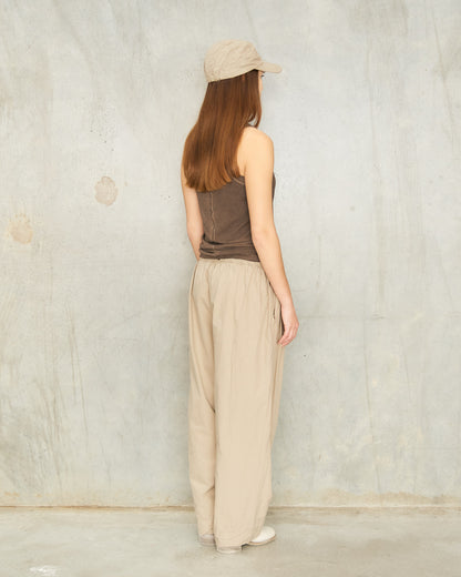 Stone Relaxed Cotton Trousers
