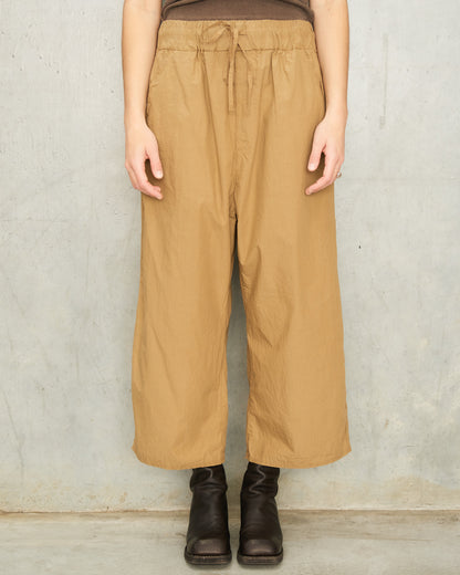 Tan Cropped Wide Trousers