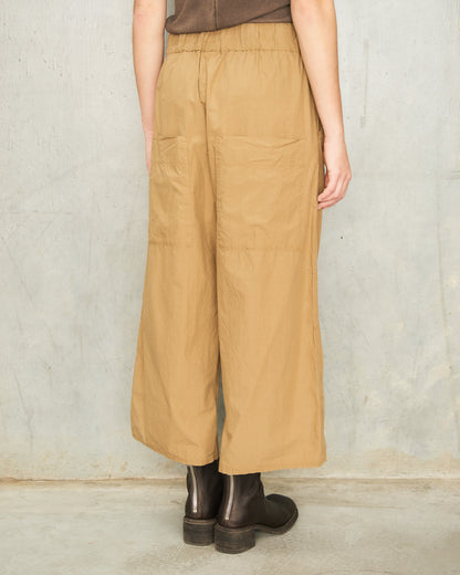 Tan Cropped Wide Trousers
