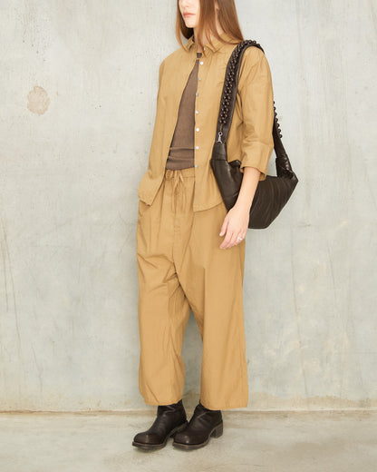 Tan Cropped Wide Trousers