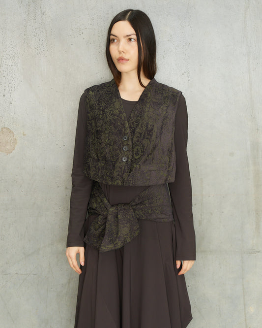 Ann Demeulemeester Green Purple Jacquard Vest