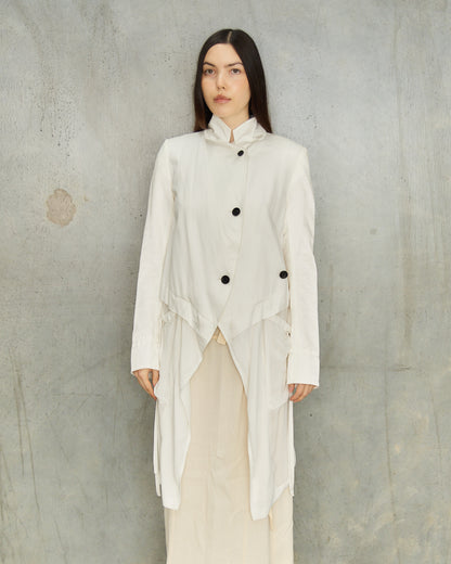 Ann Demeulemeester White Gathered Jacket