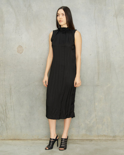 Ann Demeulemeester Black Gathered Neck Dress