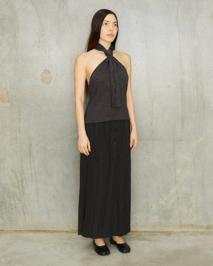 Ann Demeulemeester FW1995 Navy Wool Halter Top