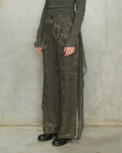 Ann Demeulemeester SS1994 Grey Floral Jacquard Trousers