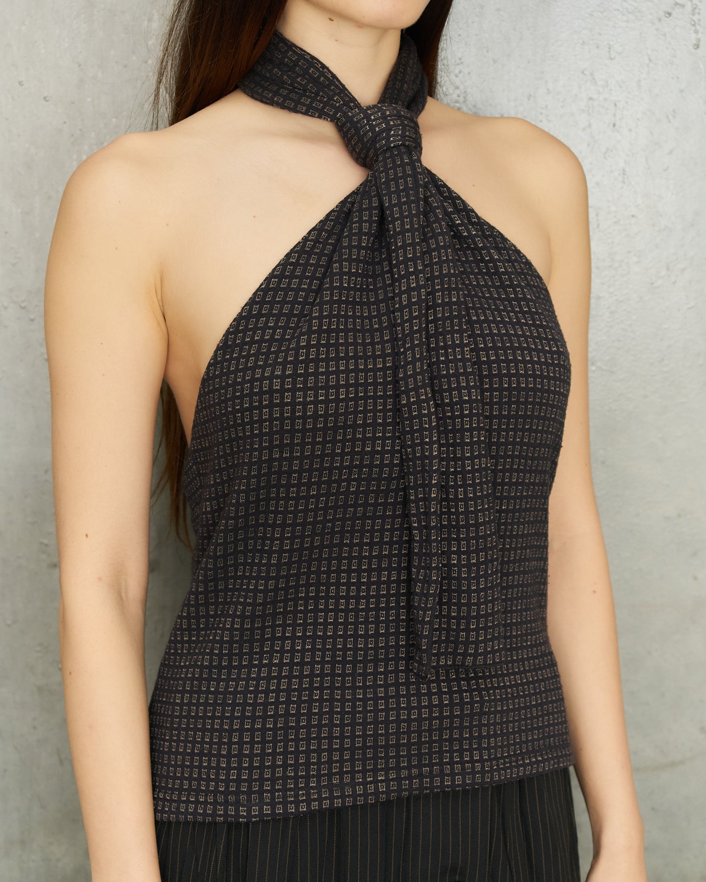 Ann Demeulemeester FW1995 Navy Wool Halter Top