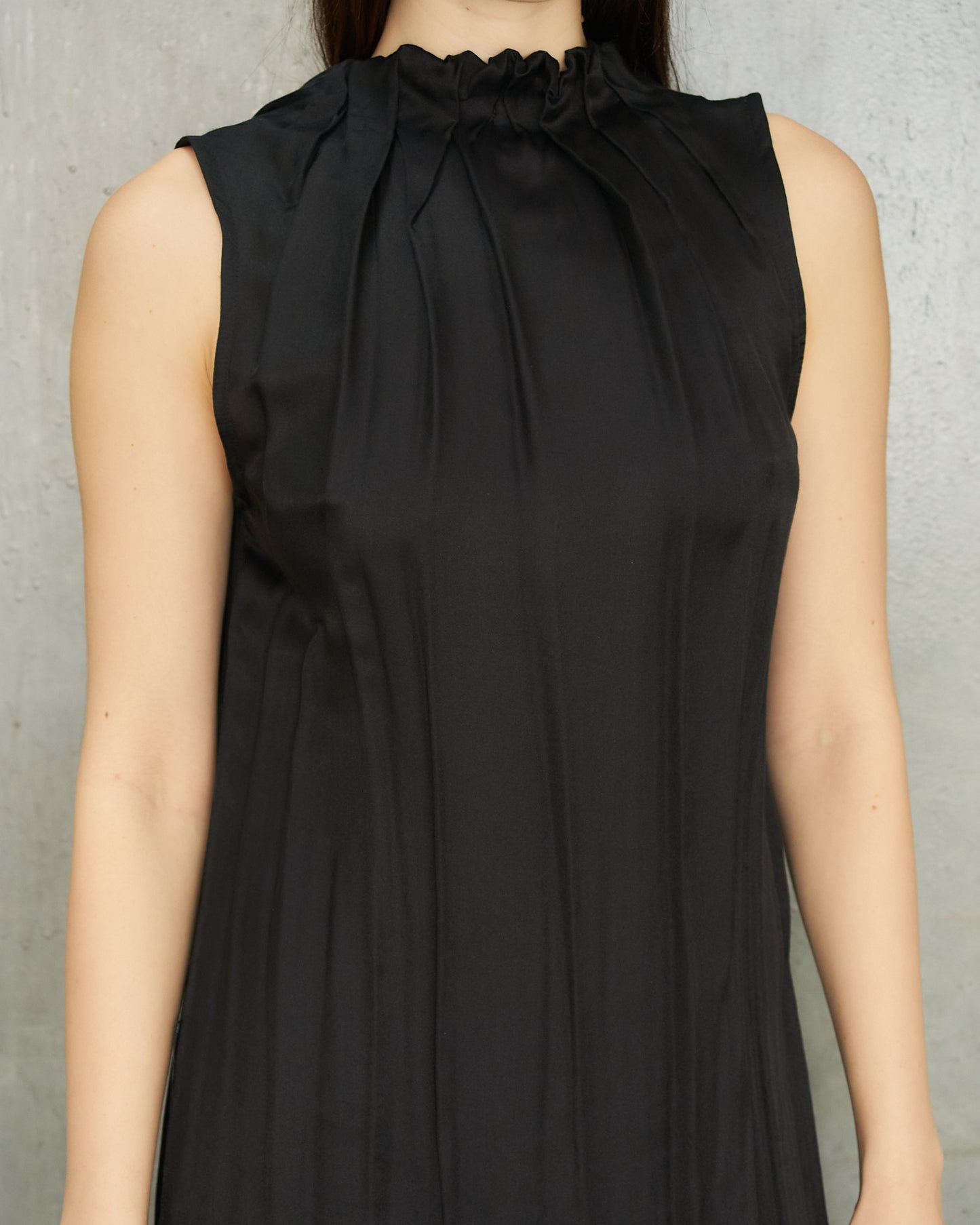 Ann Demeulemeester Black Gathered Neck Dress
