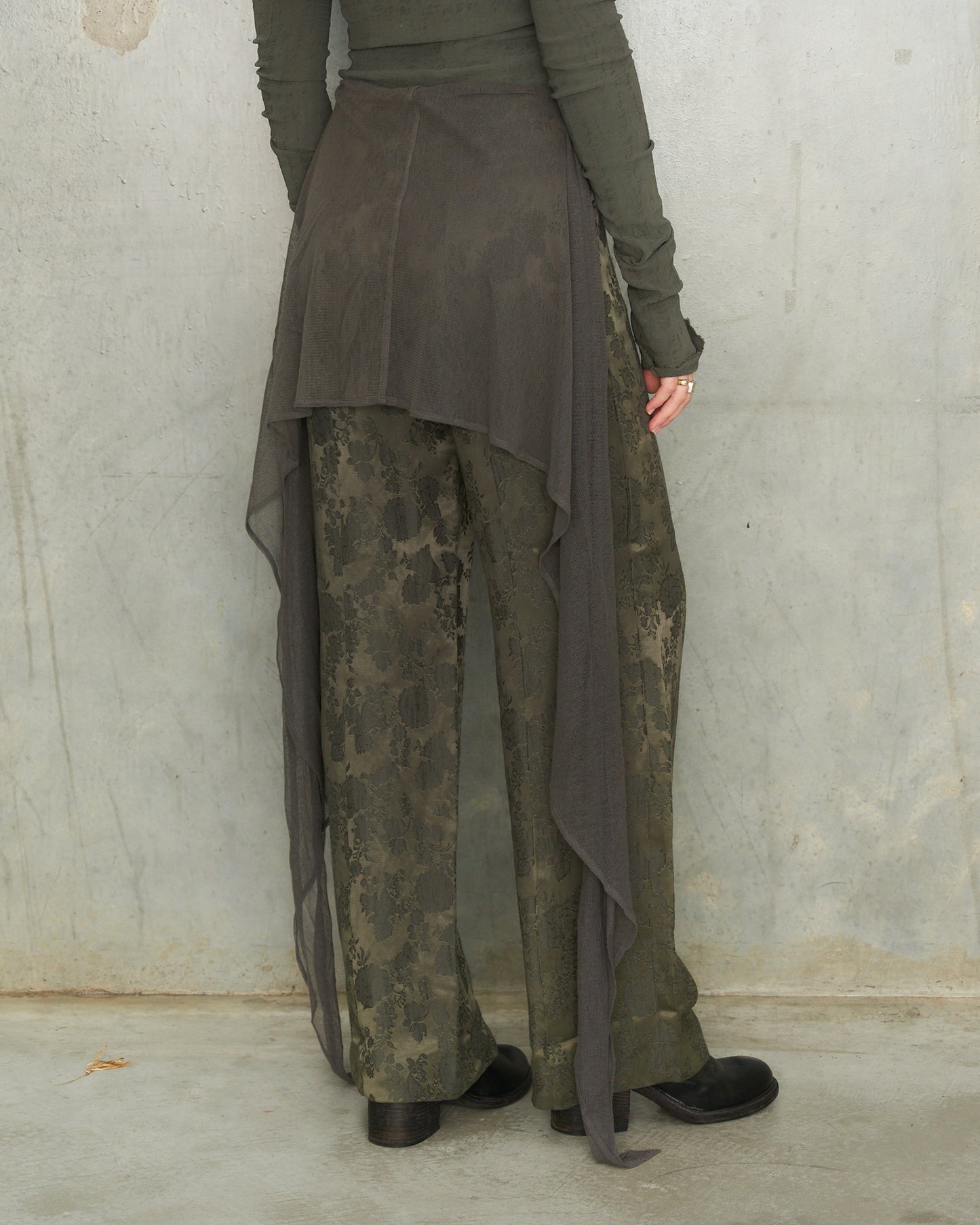 Ann Demeulemeester SS1994 Grey Floral Jacquard Trousers
