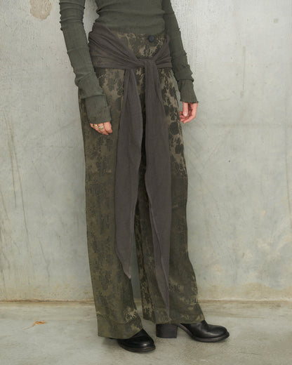 Ann Demeulemeester SS1994 Grey Floral Jacquard Trousers