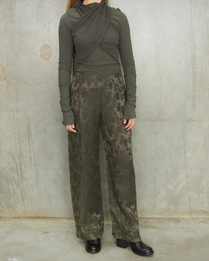 Ann Demeulemeester SS1994 Grey Floral Jacquard Trousers