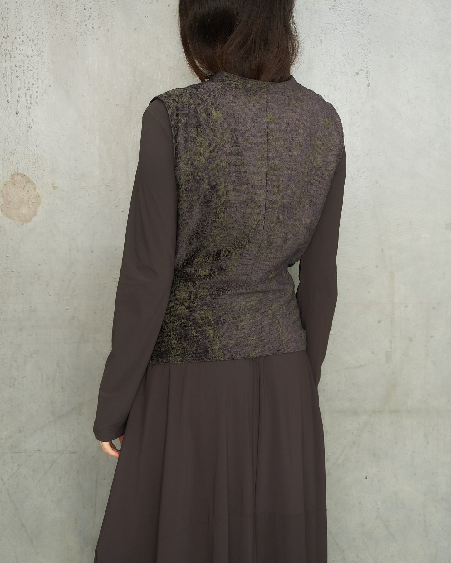 Ann Demeulemeester Green Purple Jacquard Vest