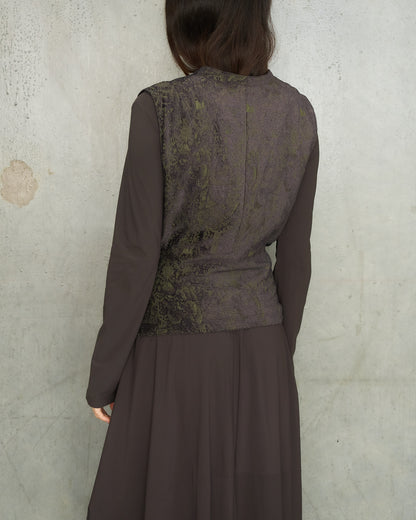 Ann Demeulemeester Green Purple Jacquard Vest