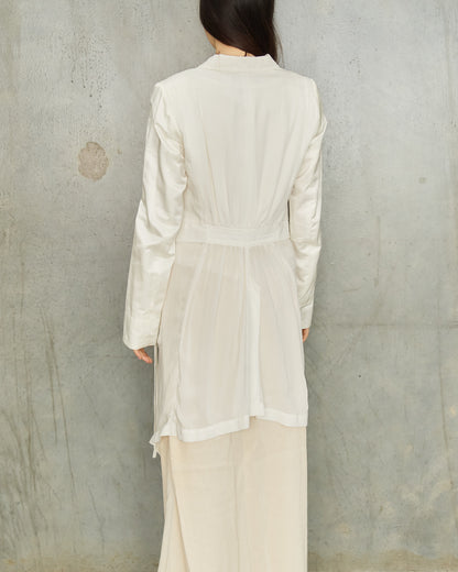 Ann Demeulemeester White Gathered Jacket