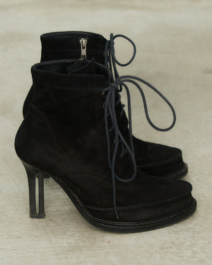 Ann Demeulemeester FW2010 Black Double Heel Boots