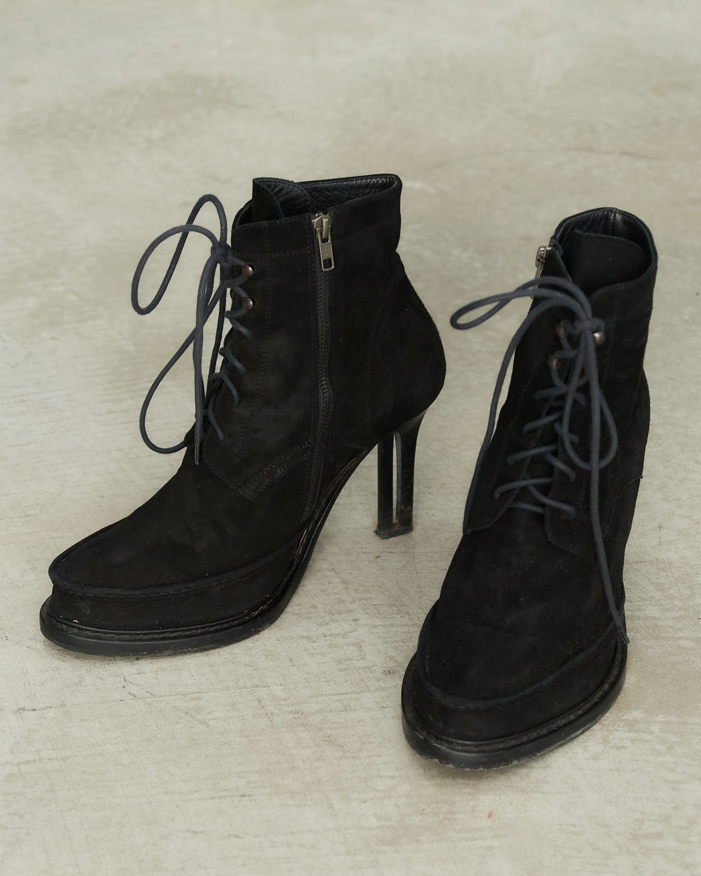 Ann Demeulemeester FW2010 Black Double Heel Boots