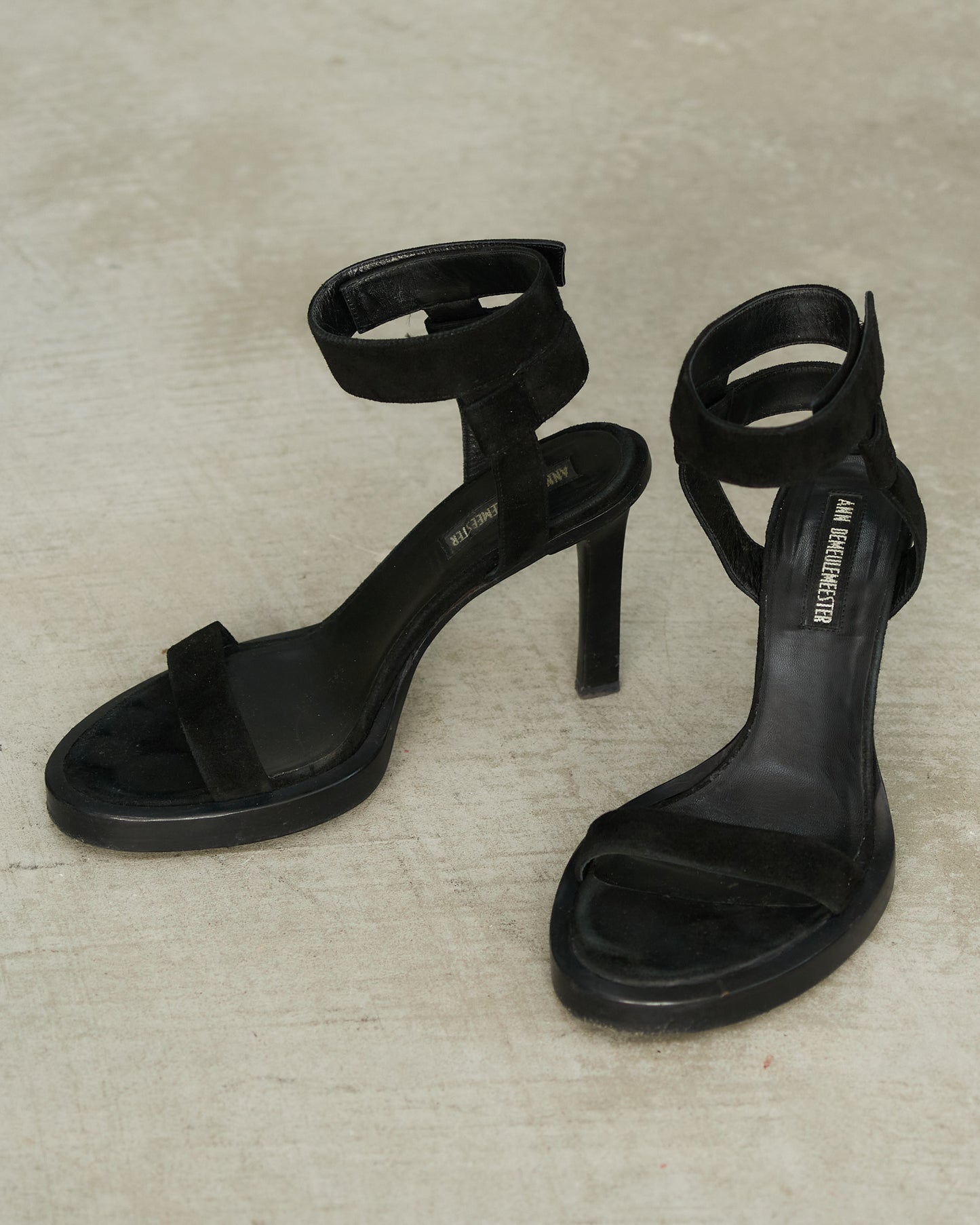 Ann Demeulemeester Black Suede Heels