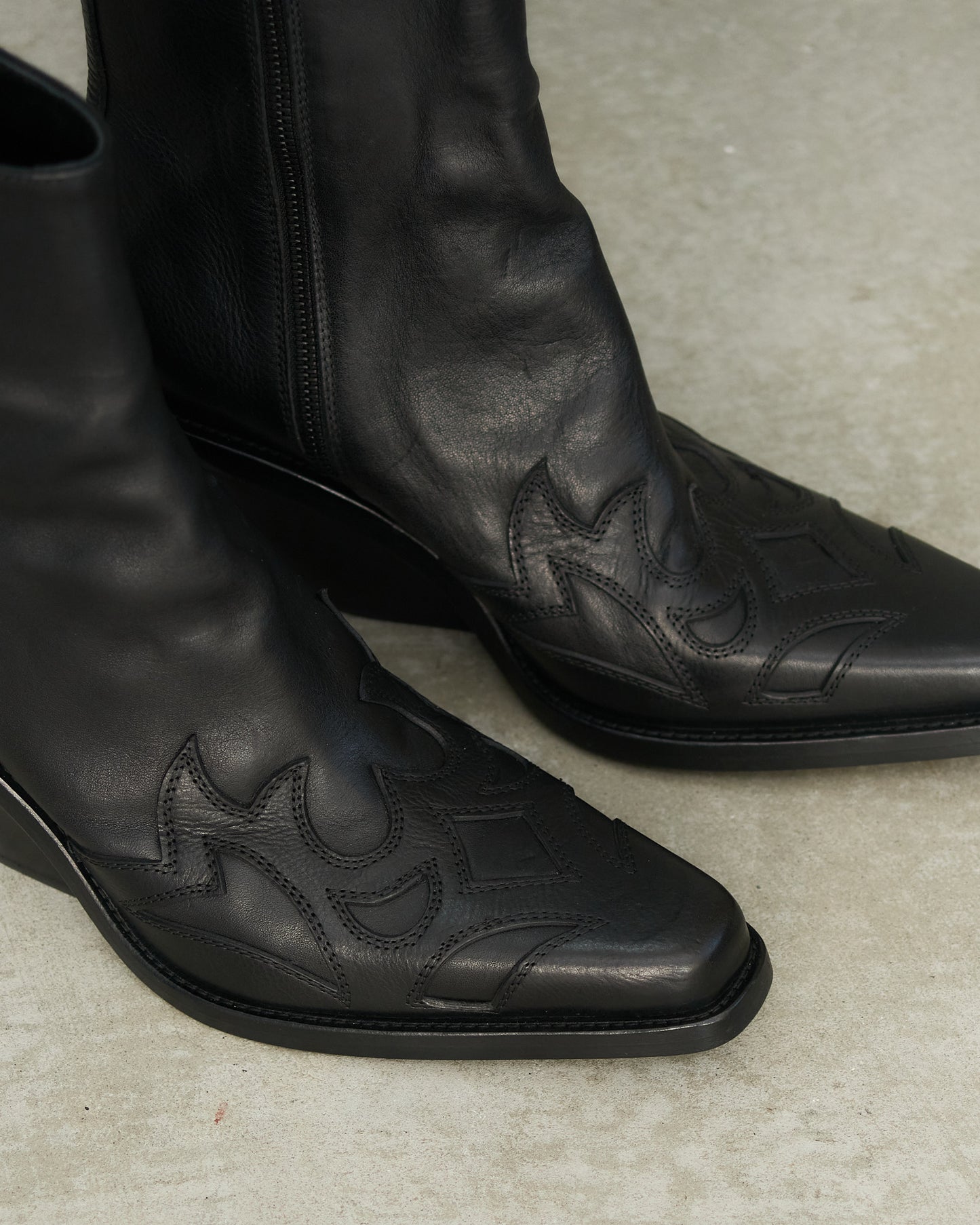 Ann Demeulemeester Black Texan Boots