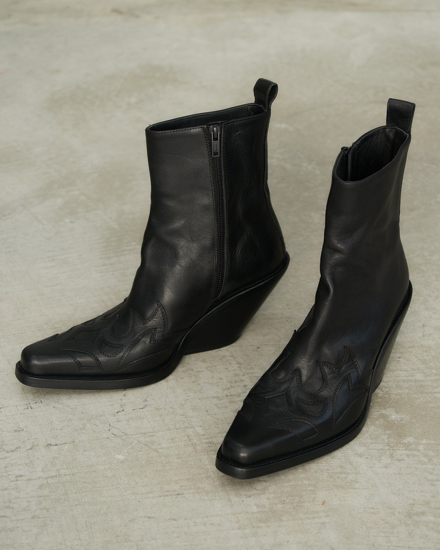 Ann Demeulemeester Black Texan Boots