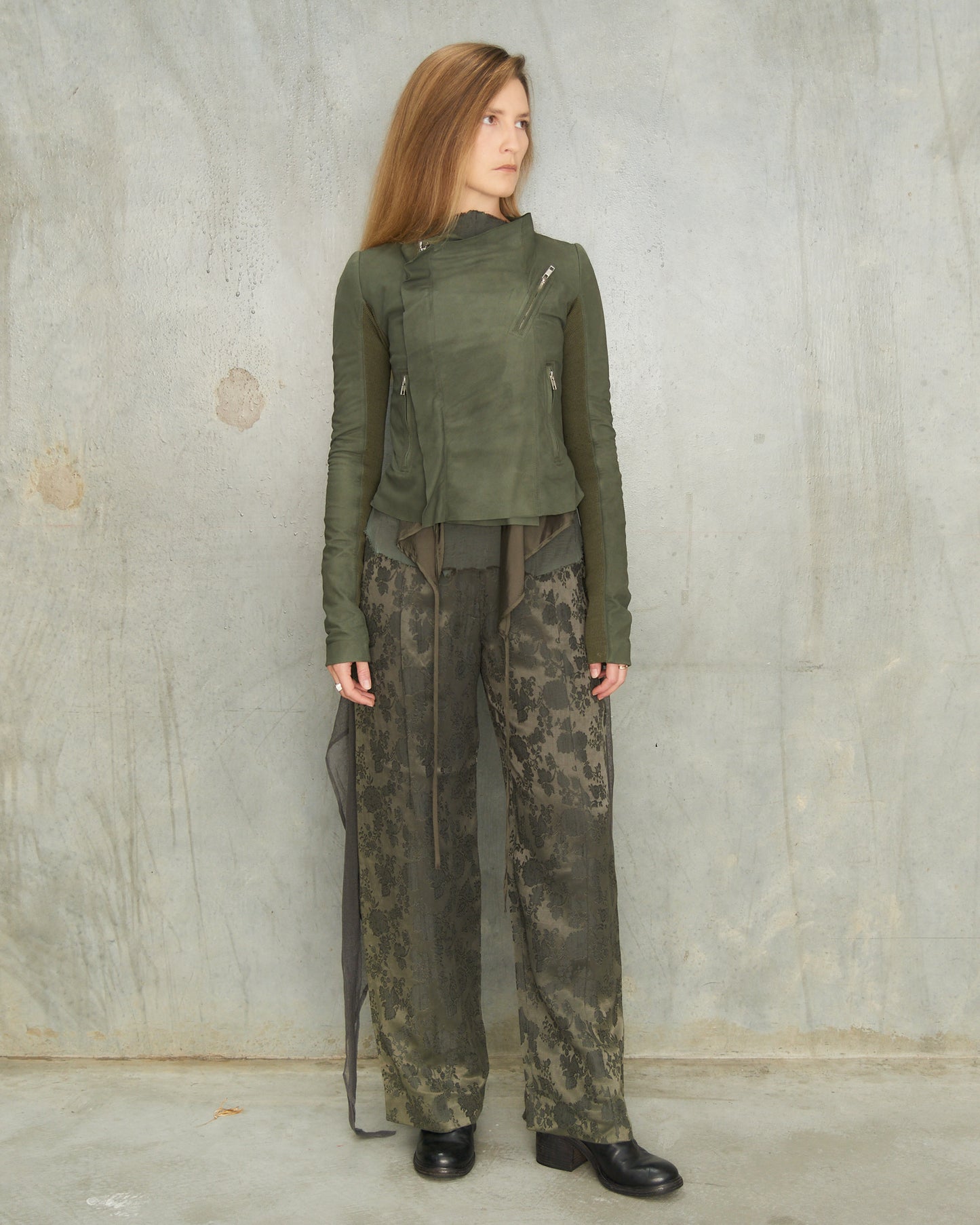 Ann Demeulemeester SS1994 Grey Floral Jacquard Trousers