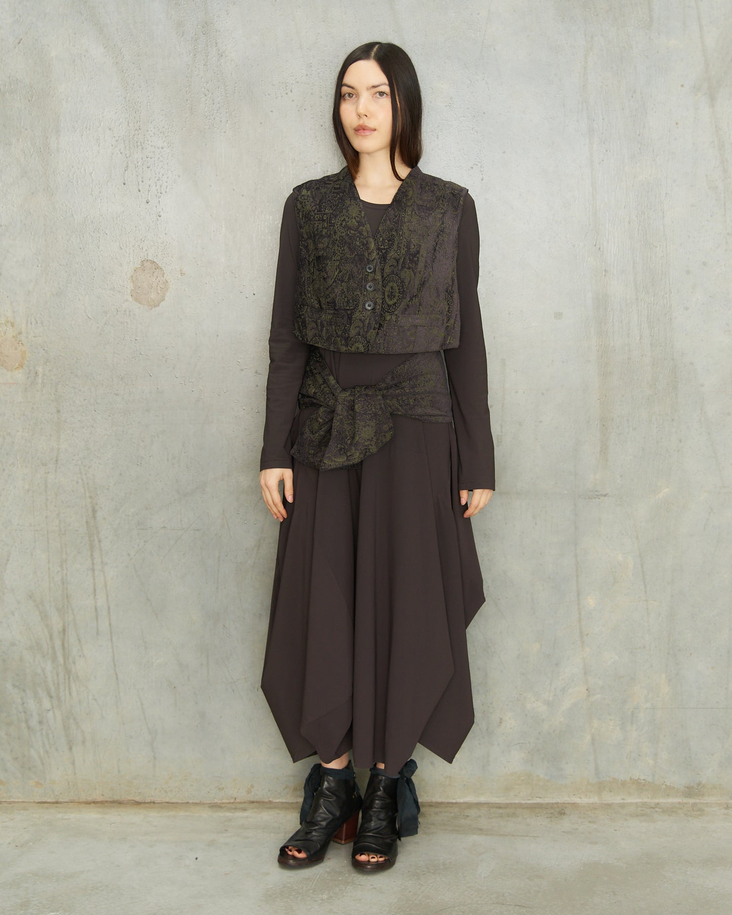Ann Demeulemeester Green Purple Jacquard Vest
