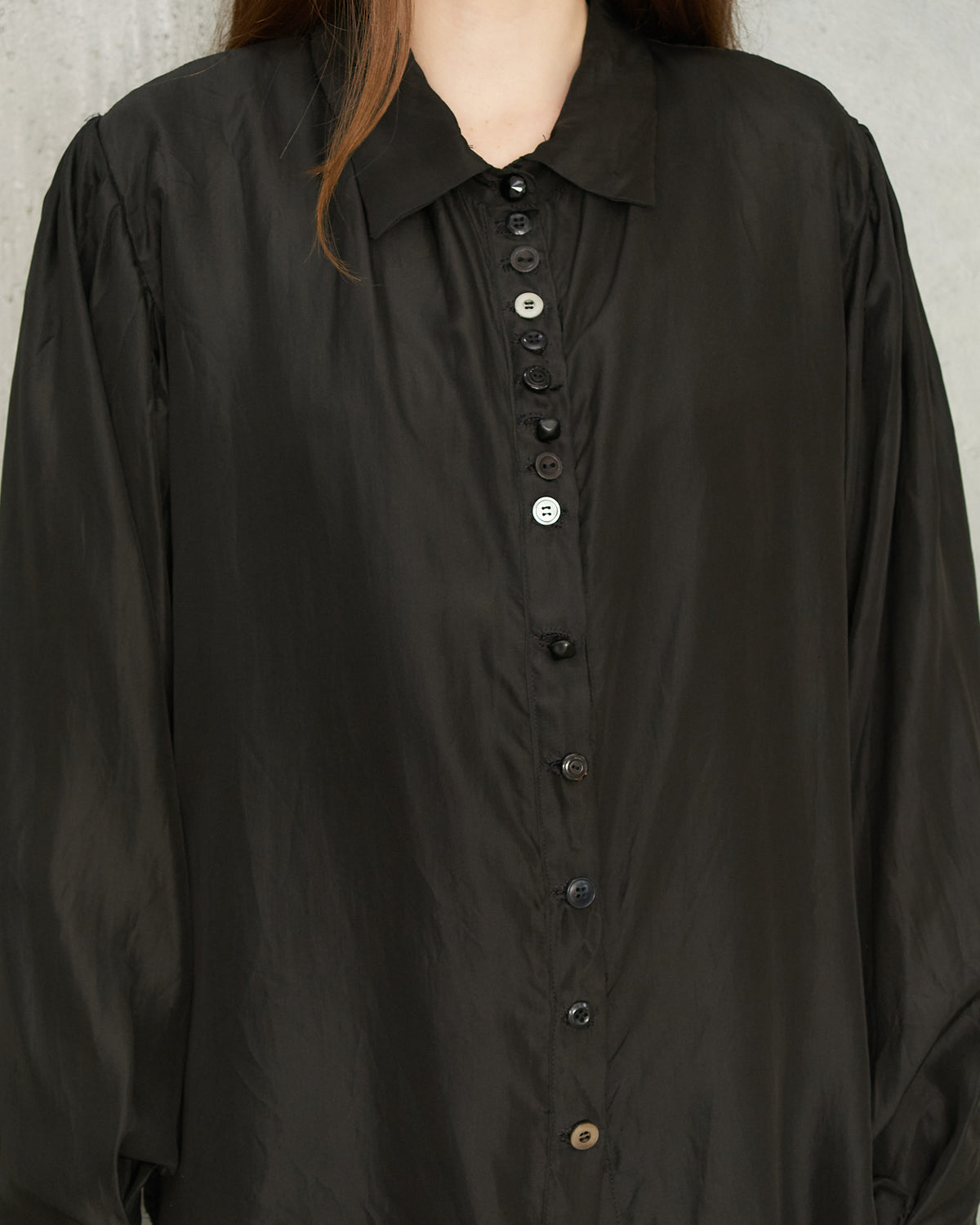 Black Balloon Sleeve Blouse