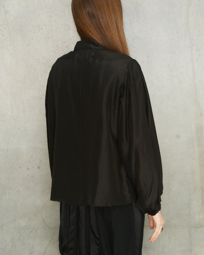 Black Balloon Sleeve Blouse