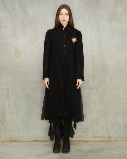 Black Coat With Detachable Chemise