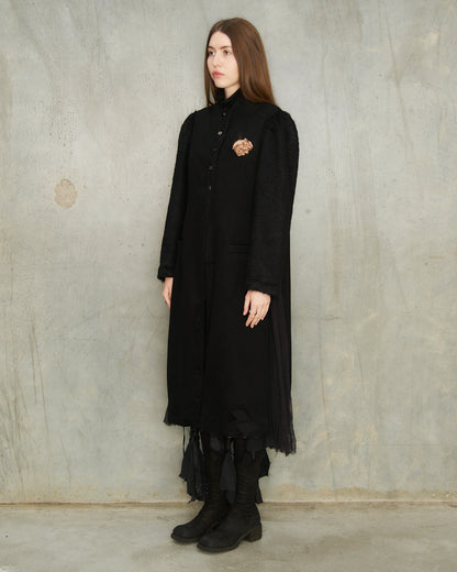 Black Coat With Detachable Chemise