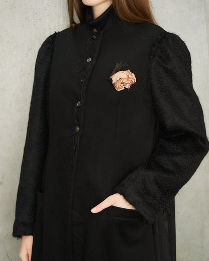 Black Coat With Detachable Chemise