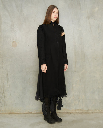 Black Coat With Detachable Chemise