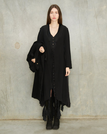 Black Coat With Detachable Chemise