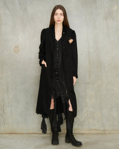 Black Coat With Detachable Chemise