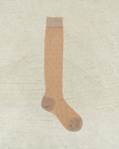 Beige Pin Dot Stockings