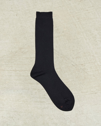 Black Fine Ribbed Socks