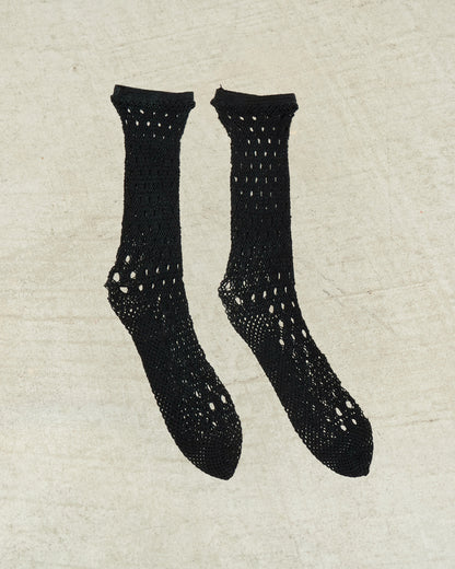 Black Wavy Fishnet Socks
