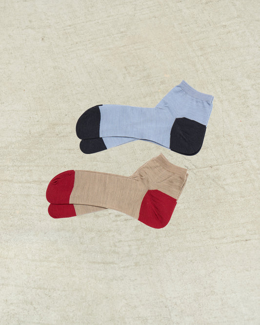 Blue Beige 2 Pack Tabi Socks