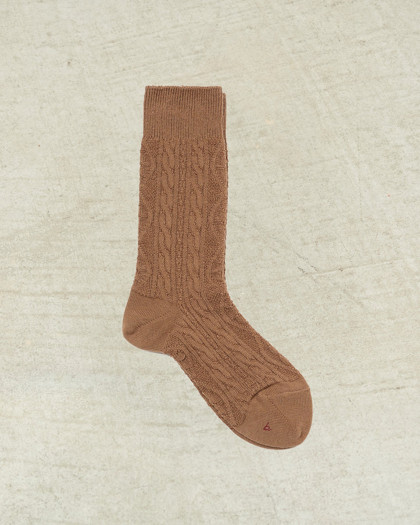 Brown Cable Socks