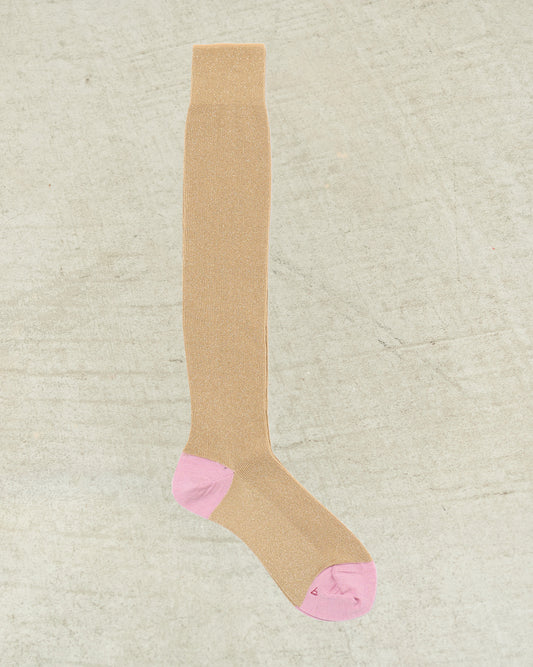 Gold Lurex Knee High Socks