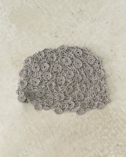 Silver Lurex Crochet Cap