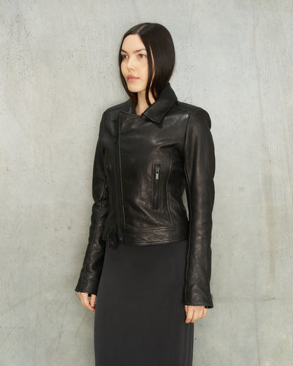 Balenciaga Black Leather Biker Jacket