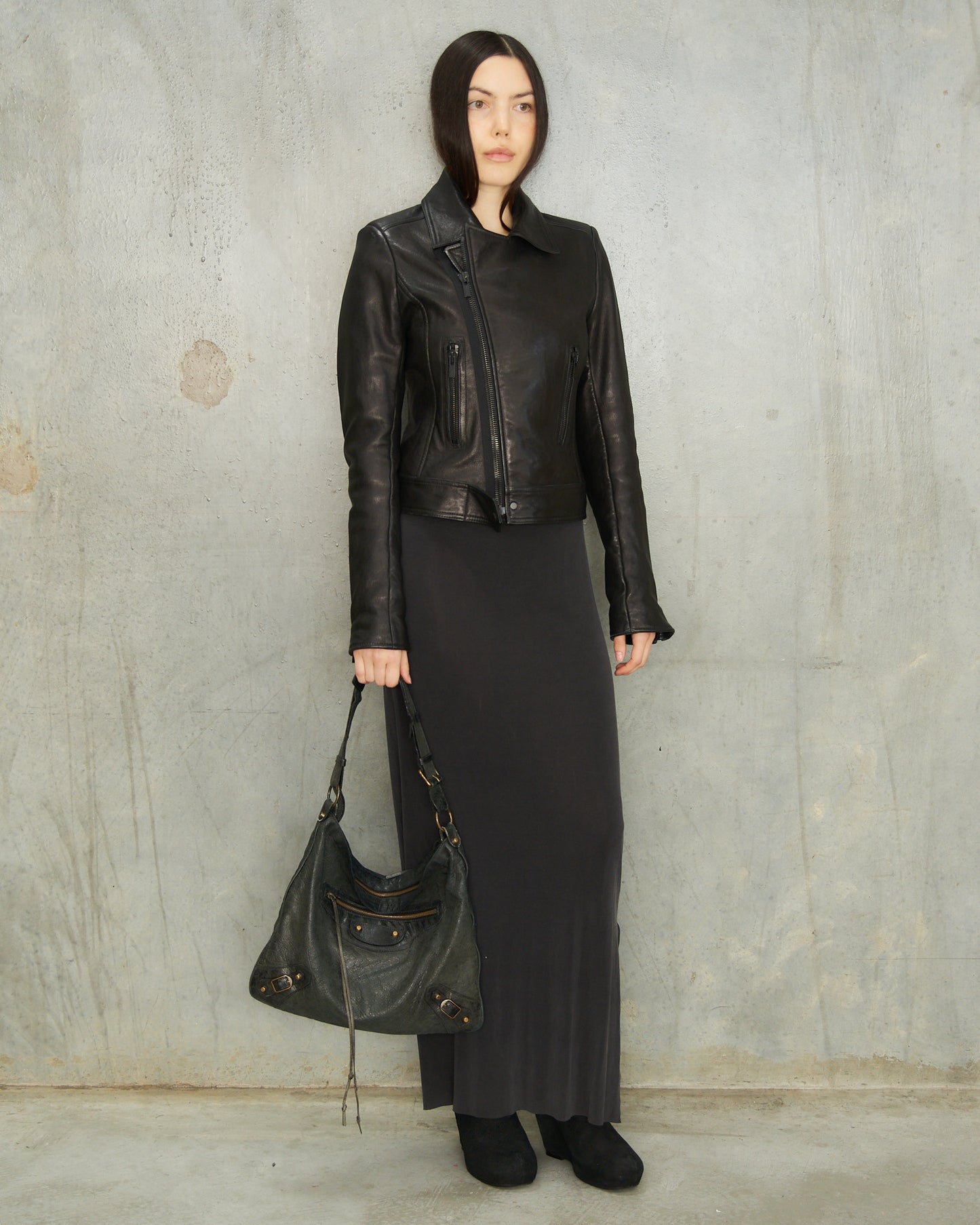 Balenciaga Black Leather Biker Jacket