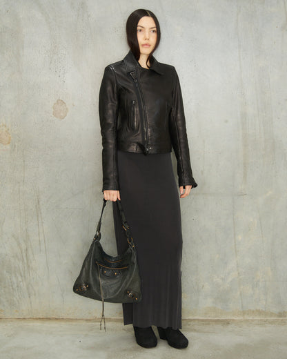 Balenciaga Black Leather Biker Jacket