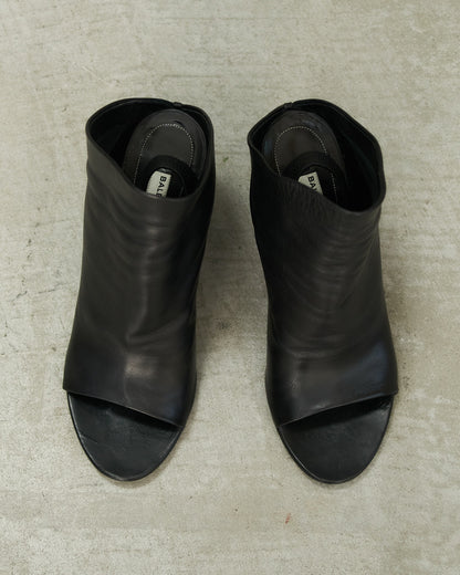 Balenciaga Black Leather Wedges
