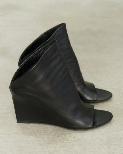 Balenciaga Black Leather Wedges