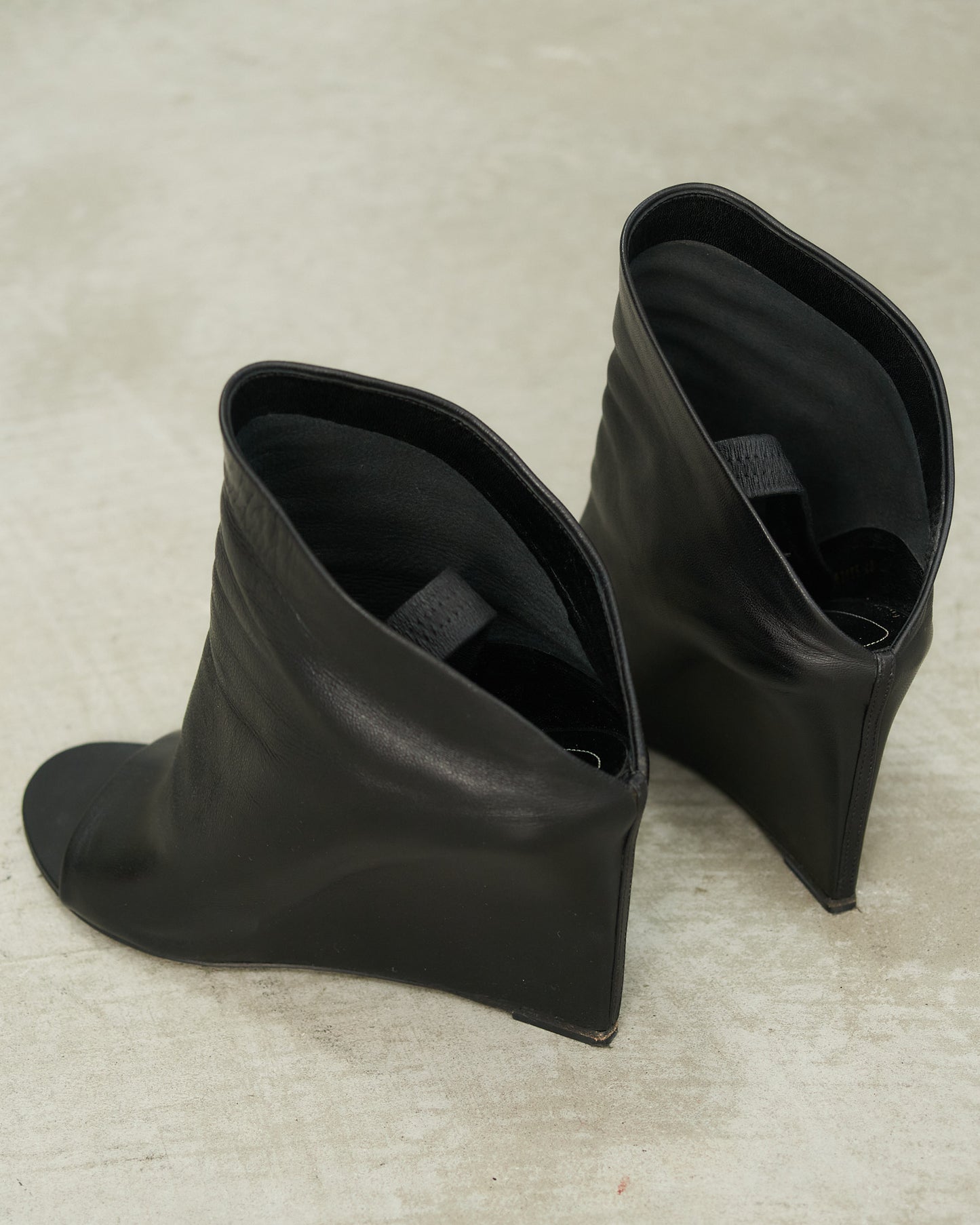 Balenciaga Black Leather Wedges