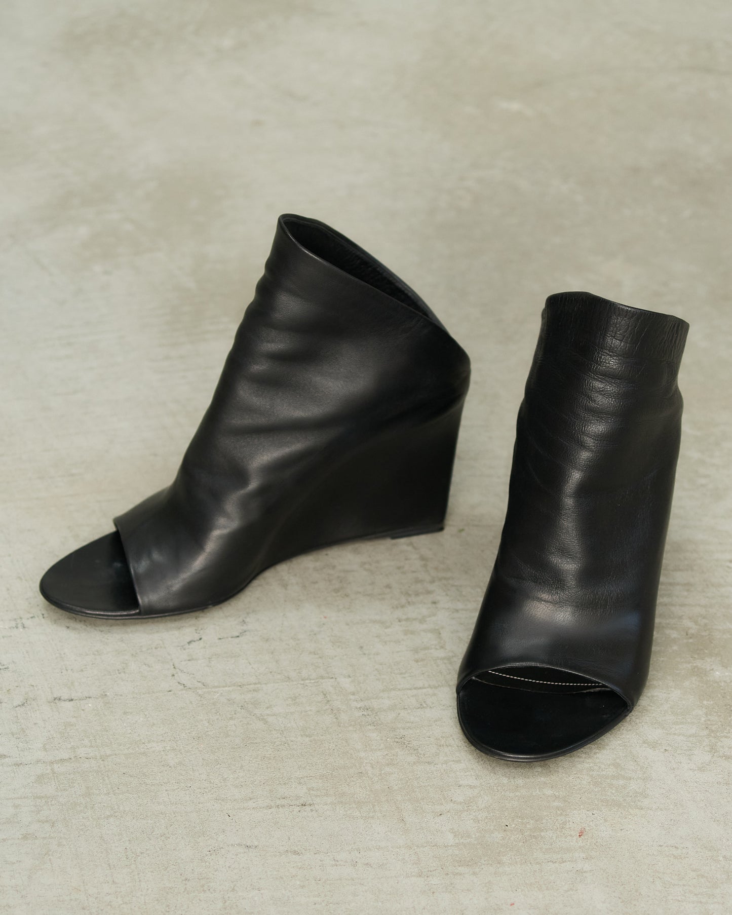 Balenciaga Black Leather Wedges